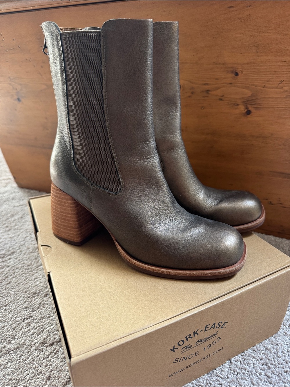 Kork Ease Arline Chelsea boots 7.5 NIB NEW Bronze Brown ret. $200
